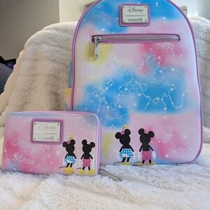 Loungefly Disney Minnie & Mickey Mouse Constellation Mini Backpack Wallet